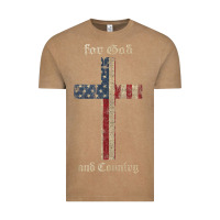 Vintage Coffee for god and country cross american flag faith us patriotic tank top Vintage Tee - linhVisuals