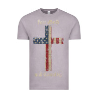 Vintage Zinc for god and country cross american flag faith us patriotic tank top Vintage Tee - linhVisuals