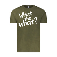 Vintage Olive what the what Vintage Tee - linhVisuals