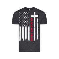 Vintage Black in god we trust with patriotic vintage american flag t shirt Vintage Tee - linhVisuals