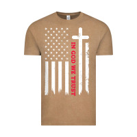 Vintage Coffee in god we trust with patriotic vintage american flag t shirt Vintage Tee - linhVisuals