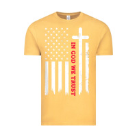 Vintage Mustard in god we trust with patriotic vintage american flag t shirt Vintage Tee - linhVisuals