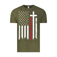 Vintage Olive in god we trust with patriotic vintage american flag t shirt Vintage Tee - linhVisuals