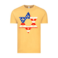 Vintage Mustard hanukah american flag star of david   jewish chanukah t shirt Vintage Tee - linhVisuals