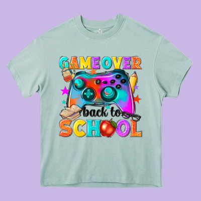 Game Over Back To School Heavy Core Tee Designed By Nancycooperartshop