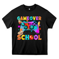 Black game over back to school Heavy Core Tee - NancyCooperArtShop
