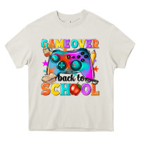 Cream game over back to school Heavy Core Tee - NancyCooperArtShop