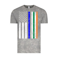 Cloud Rock irish american flag thin blue line police st. patrick's day long sleev Vintage Tee - linhVisuals