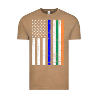 Vintage Coffee irish american flag thin blue line police st. patrick's day long sleev Vintage Tee - linhVisuals