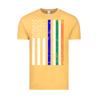 Vintage Mustard irish american flag thin blue line police st. patrick's day long sleev Vintage Tee - linhVisuals