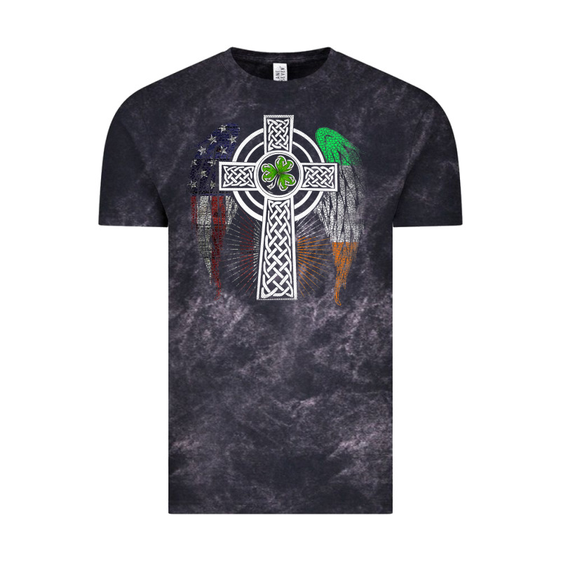 Irish American Usa Flag Celtic Cross St Patrick's Day Premium T Shirt Vintage Tee by linhVisuals | Teevron