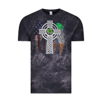 Cloud Black irish american usa flag celtic cross st patrick's day premium t shirt Vintage Tee - linhVisuals