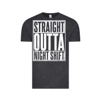 Vintage Black straight outta night shift Vintage Tee - linhVisuals