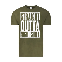 Vintage Olive straight outta night shift Vintage Tee - linhVisuals