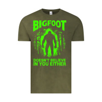 Vintage Olive bigfoot believer t  shirt bigfoot doesnt believe in you either t  shir Vintage Tee - linhVisuals
