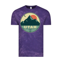 Cloud Purple utah retro mountain badge Vintage Tee - linhVisuals