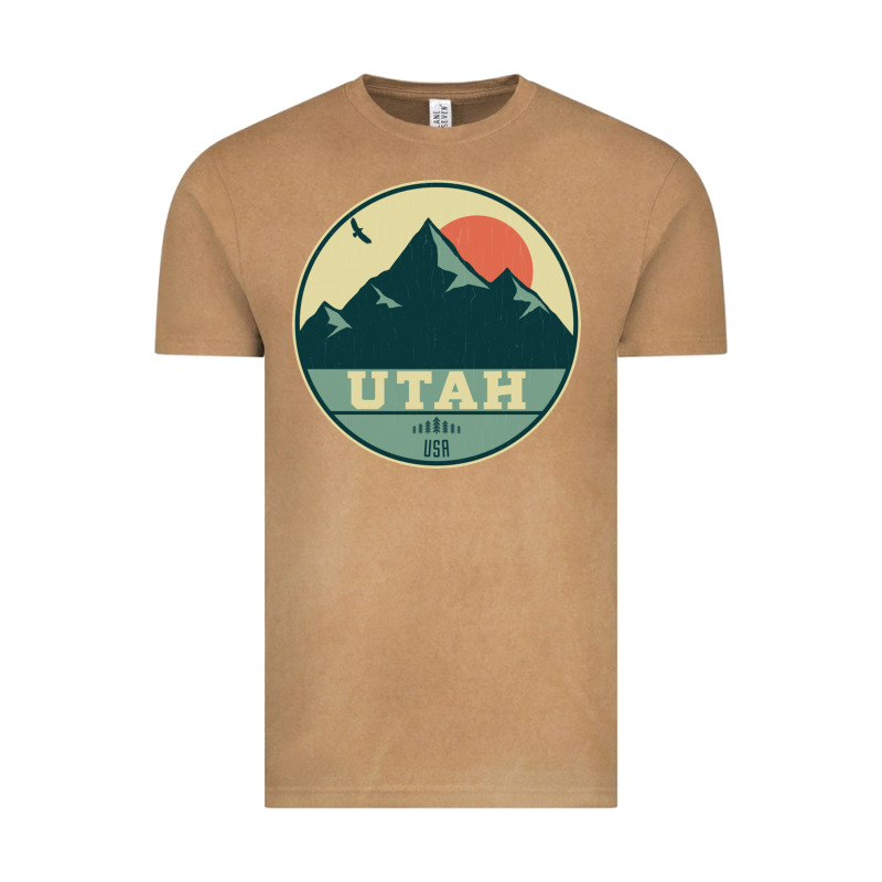 Utah Retro Mountain Badge Vintage Tee by linhVisuals | Teevron