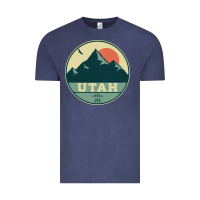 Vintage Denim utah retro mountain badge Vintage Tee - linhVisuals