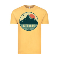 Vintage Mustard utah retro mountain badge Vintage Tee - linhVisuals
