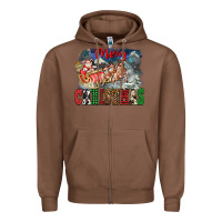 Merry Christmas Santa Sleigh Zipper Hoodie | Teevron