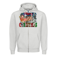 Dove Grey Merry Christmas Santa Sleigh Zipper Hoodie - FaDigitalArtStudio