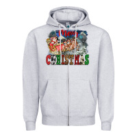 Heather Grey Merry Christmas Santa Sleigh Zipper Hoodie - FaDigitalArtStudio