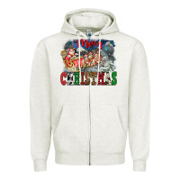 Oatmeal Heather Merry Christmas Santa Sleigh Zipper Hoodie - FaDigitalArtStudio
