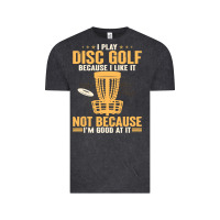 Vintage Black i play disc golf because i like it not Vintage Tee - linhVisuals