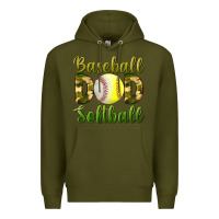 Army Green Baseball Dad Softball Premium Hoodie - BundleAndBundleShop