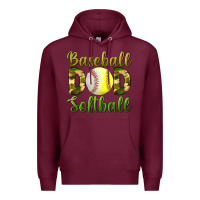 Burgundy Baseball Dad Softball Premium Hoodie - BundleAndBundleShop
