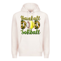Pale Pink Baseball Dad Softball Premium Hoodie - BundleAndBundleShop