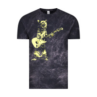 Cloud Black cat playing guitar Vintage Tee - linhVisuals
