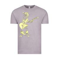 Vintage Zinc cat playing guitar Vintage Tee - linhVisuals