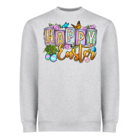 Heather Grey Happy Easter Heavyweight Sweatshirt - OliviaCreatesArt