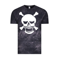 Cloud Black skull crossbones Vintage Tee - linhVisuals