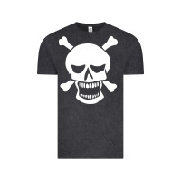 Vintage Black skull crossbones Vintage Tee - linhVisuals