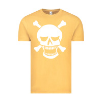 Vintage Mustard skull crossbones Vintage Tee - linhVisuals