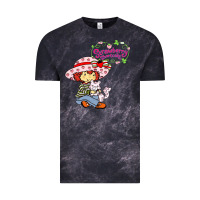 Cloud Black strawberry shortcake and cat Vintage Tee - linhVisuals