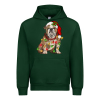 Forest Green Christmas english bulldog Urban Hoodie - BarkalooDesign