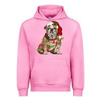 Fuchsia Pink Christmas english bulldog Urban Hoodie - BarkalooDesign