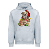 Heather Grey Christmas english bulldog Urban Hoodie - BarkalooDesign