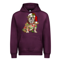 Mauve Wine Christmas english bulldog Urban Hoodie - BarkalooDesign