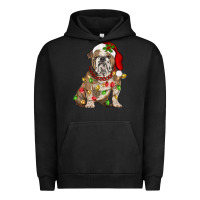 Pigment Black Christmas english bulldog Urban Hoodie - BarkalooDesign