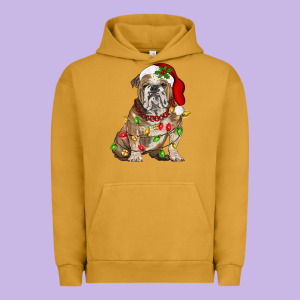 Christmas English Bulldog Urban Hoodie Designed By Barkaloodesign