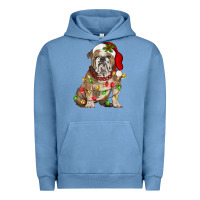 Pigment Pebble Blue Christmas english bulldog Urban Hoodie - BarkalooDesign