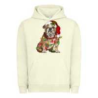 Pigment Pistachio Christmas english bulldog Urban Hoodie - BarkalooDesign