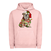 Pigment Salmon Christmas english bulldog Urban Hoodie - BarkalooDesign