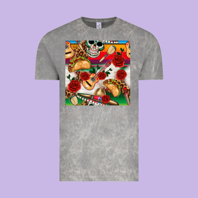 Mexican  Seamless Pattern Vintage Tee Designed By Texasbilliewilder