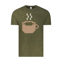 Vintage Olive pixel coffee Vintage Tee - linhVisuals
