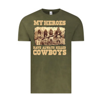 Vintage Olive my heroes have always killed cowboys retro Vintage Tee - linhVisuals